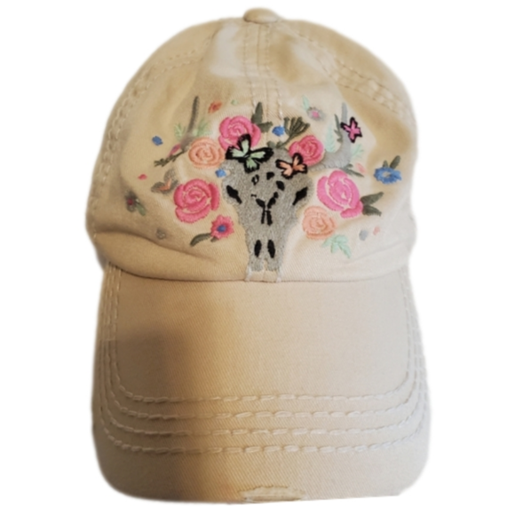 Summer Fun in Style: Kebthos Vintage Buffalo Skull Floral Baseball Cap - Picture 2 of 10